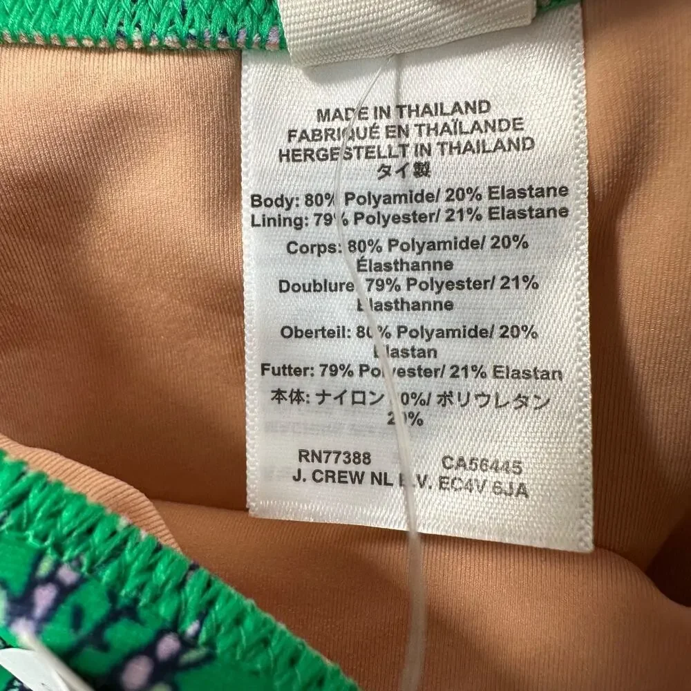 Crewcuts J.Crew Ruffle Strap Bikini Top Swimsuit Girls 12 New Green Floral BX172